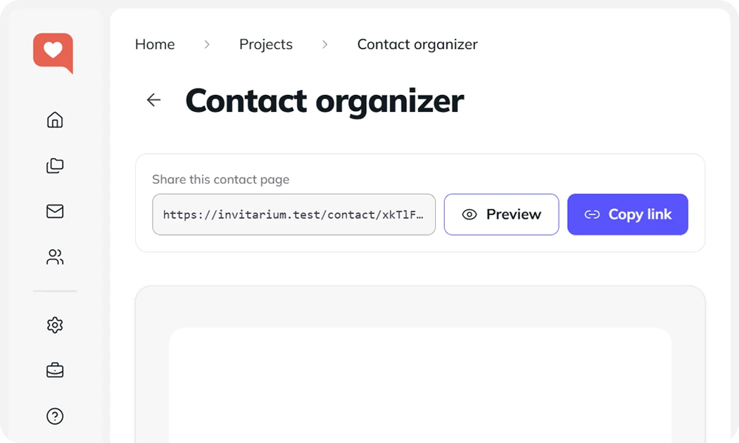 Published standalone contact page