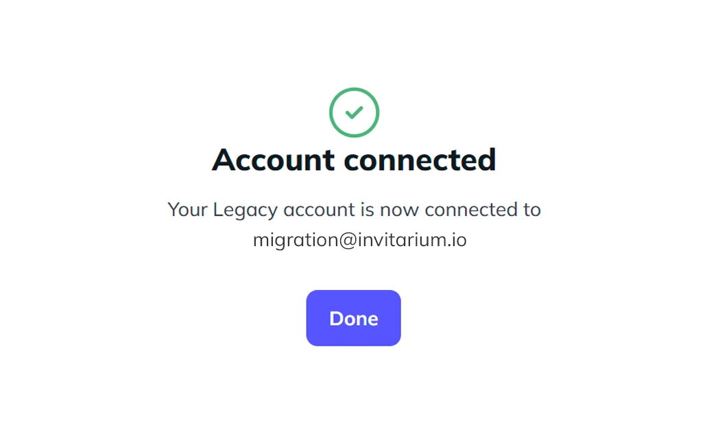 The connected-account confirmation before the picker opens